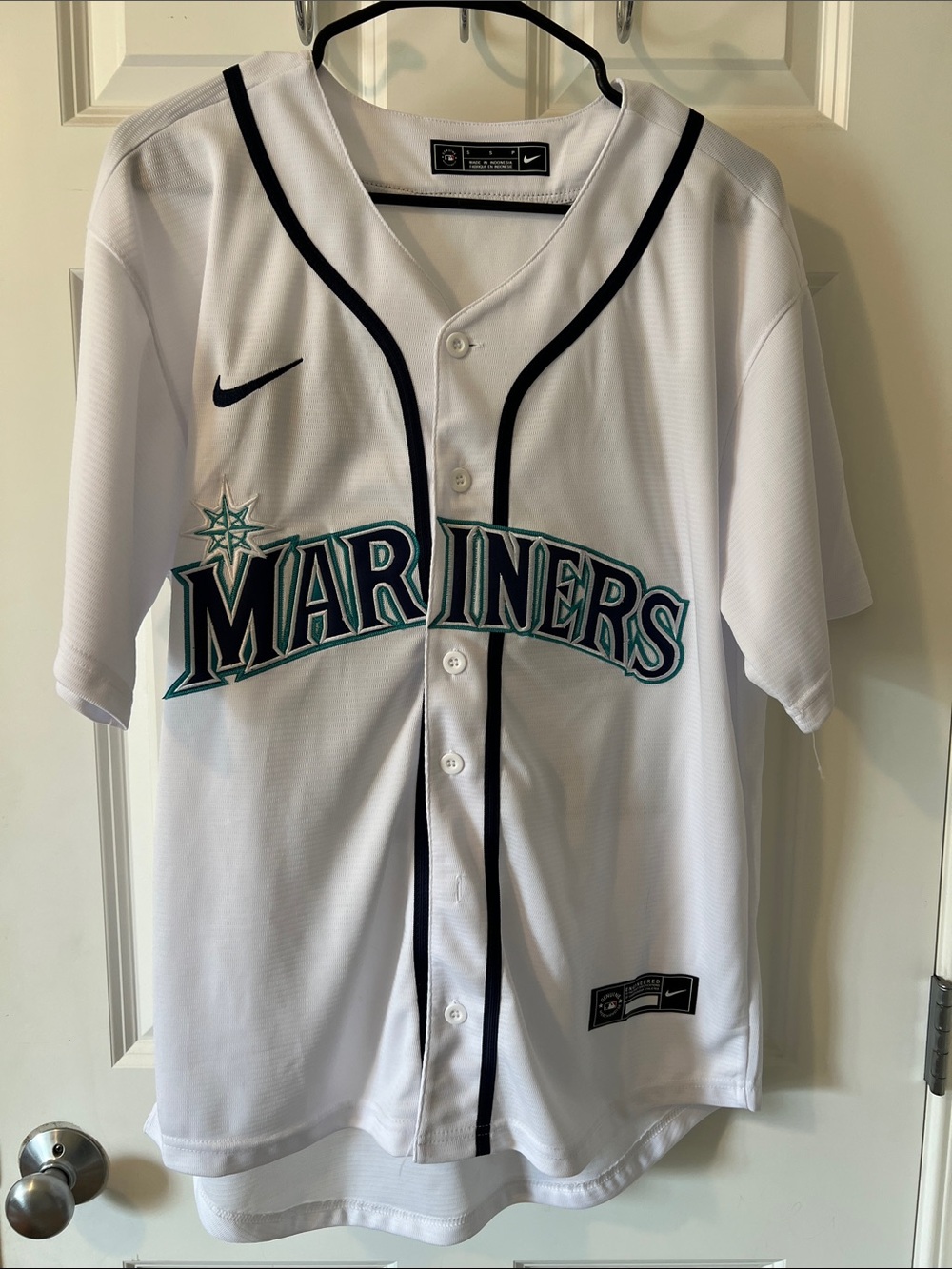 Nike White Seattle Mariners Raleigh Jersey -S